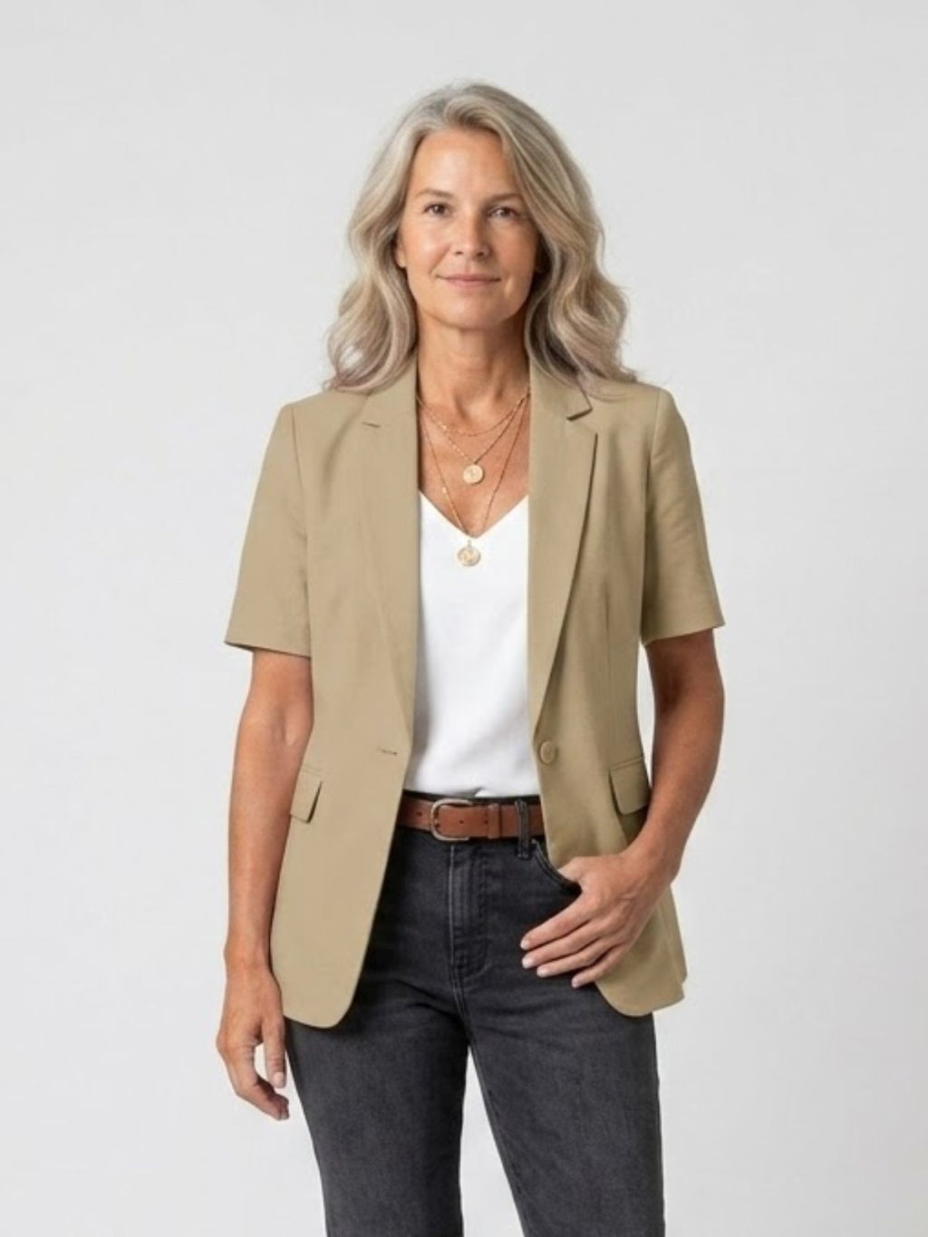Daniela | Blazer Casual Manga Corta para Mujer